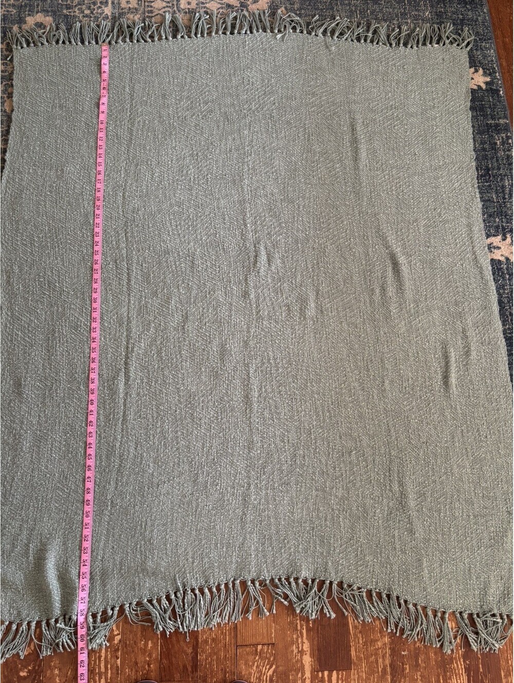 Pottery Barn  Throw Blanket Sage Green Fringe Farmhouse 60x50 [COPY]